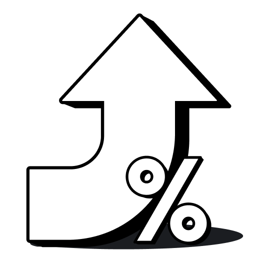 Dividend up arrow
