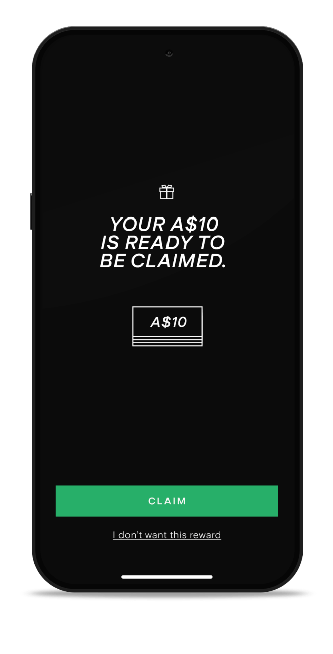Phone displaying Fund your account. Get free stock.