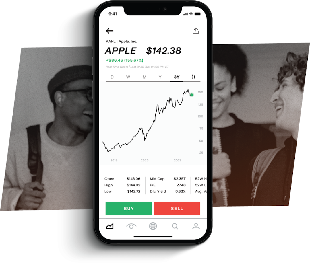 Stake app showing the Apple stock page.